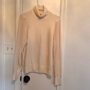 Marled Reunited Clothing Sheer Sleeve Turtleneck White Women’s XL